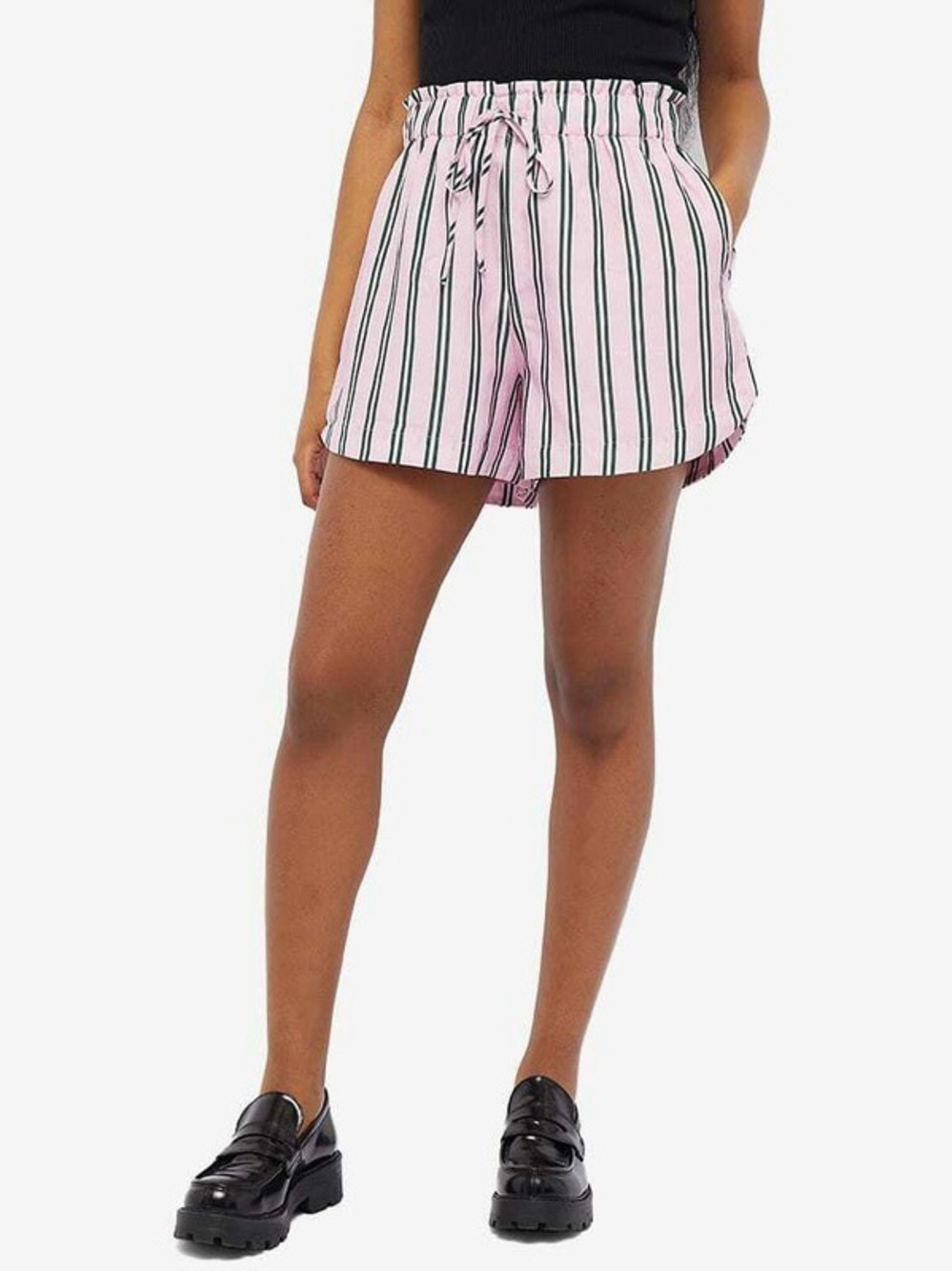NWT‎ KITRI Patricia Palm Springs Pink Green Stripe Linen Blend Shorts